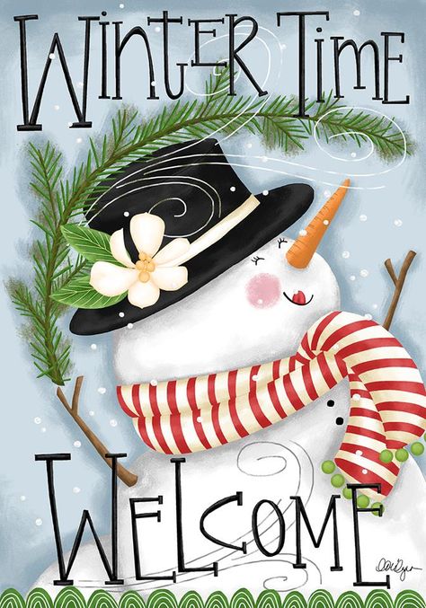 Welcome Winter Image, Hello Winter Sign, Hello Winter Wallpaper, Snowman Background, Snow Friends, Christmas Scrapbook Paper, Welcome Winter, Snow People, Wooden Tags