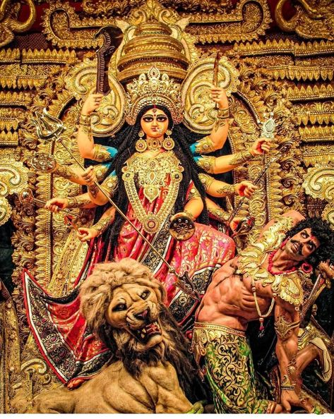 Maa Durga Idol, Indian Aesthetic Wallpaper, Maa Durga Hd, Maa Durga Hd Wallpaper, Durga Idol, Pandal Decoration, Puja Pandal, Durga Pooja, Devi Images