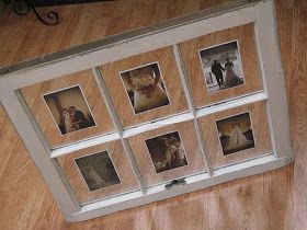 Window Picture Frame Diy, Window Frame Diy, Window Pane Pictures, Old Door Ideas, Window Pane Picture Frame, Window Photo Frame, Window Picture Frame, Door Picture Frame, Old Window Panes