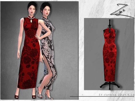 Low Cut Outfit, Sims 4 Expansions, Sims 4 Dresses, Sims Four, Sims 4 Cc Packs, Sims 4 Mods Clothes, Chinese Clothing, Sims 4 Clothing, Asian Outfits