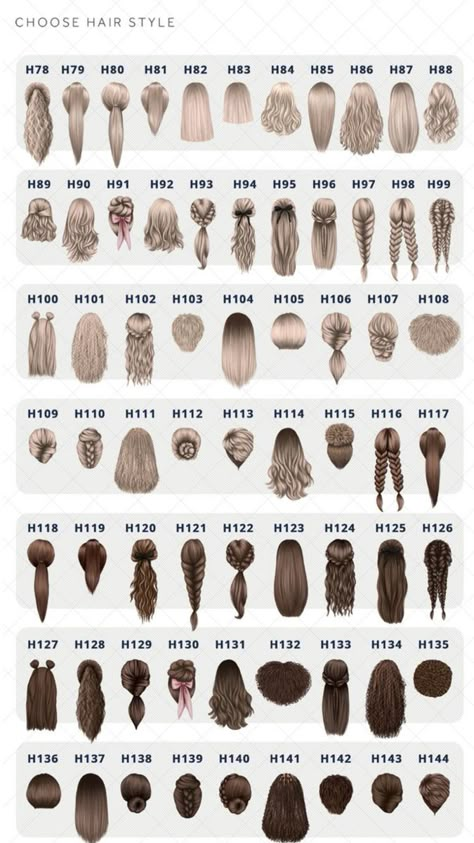 Types Of Hair Patterns, Types Of Parts In Hair, Aeroplane Hairstyles, Cute Back To School Hairstyles For Teens, Hair Styles Names, Plat Hairstyles, Hairstyles First Day Of School, Hairstyle Chart, Hair Styles For School Teens