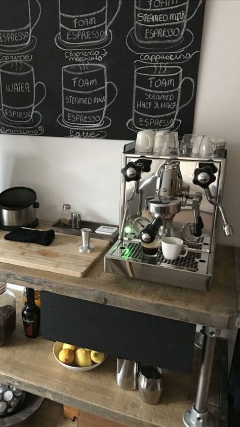 Rocket Espresso, Espresso Kitchen, Coffee Bar Design, Home Coffee Stations, Coffee Bars In Kitchen, Beverage Center, Home Coffee Bar, Coffee Bar Home, Espresso Bar