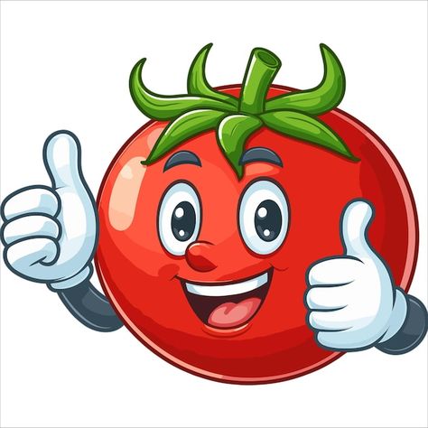 Tomato Character, Tomato Cartoon, Cartoon Tomato, Tomato Illustration, Cartoon Food, Butterfly Illustration, Iconic Photos, Cartoon Illustration, Vector Photo