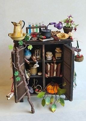 Potion Cabinet, Medieval Wizard, Witch Potion, Pagan Crafts, Haunted Dollhouse, Theme Harry Potter, Fairy Furniture, Mini Doll House, Dollhouse Projects