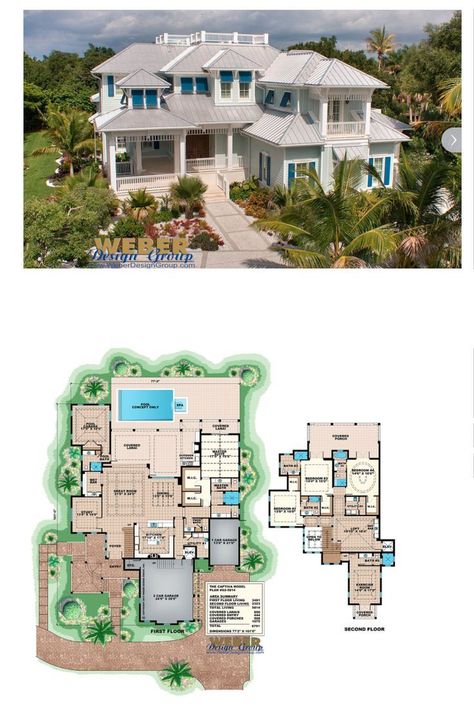 Beach House Floor, Beach House Layout, Beach House Flooring, Beach House Floor Plans, Architectural Plan, Small Beach Houses, Beach House Plan, House Models, Florida Beach House