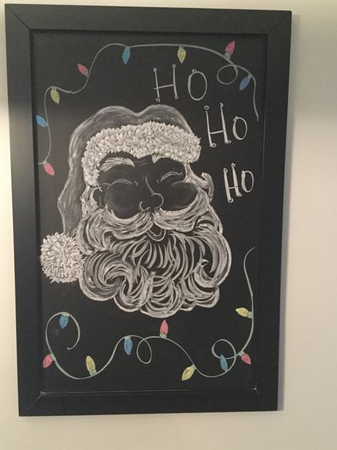 Santa Claus Chalkboard Art, Christmas Menu Chalkboard, Xmas Chalkboard Art, Simple Christmas Chalkboard Art, Santa Chalkboard Art, Christmas Chalkboard Ideas Easy, Christmas Chalkboard Art Easy, Chalkboard Christmas Ideas, Christmas Chalkboard Art Ideas Easy