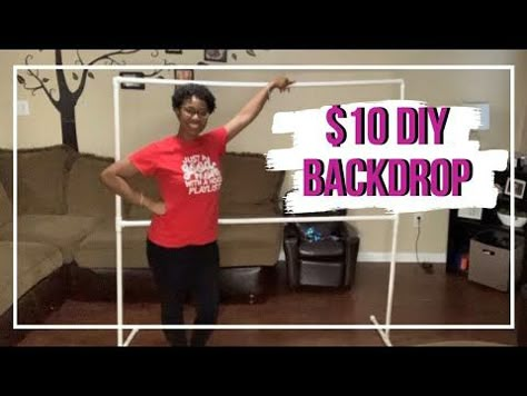 Making A Backdrop Stand, Balloon Backdrop Stand Diy, Easy To Make Backdrops, How To Make Back Drop Stand, Dollar Store Backdrop, How To Set Up A Backdrop, Best Backdrops For Parties, Easy Party Photo Backdrop, Diy Quinceanera Backdrop