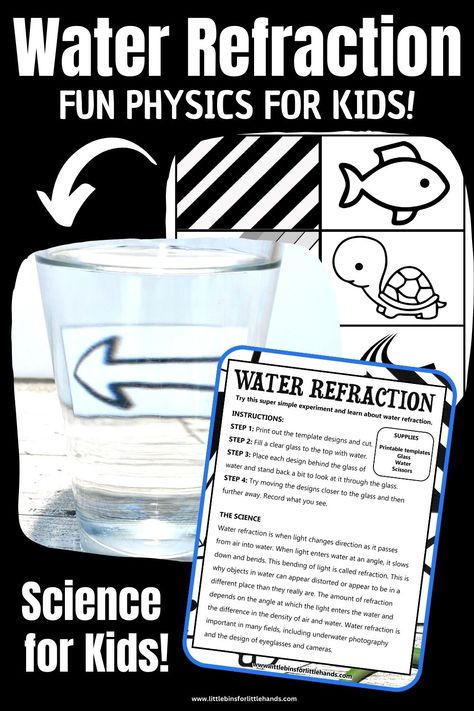 Water Refraction Experiment - Little Bins for Little Hands Water Refraction Experiment, Light Refraction Experiment, Starting A Daycare Center, Water Refraction, Refraction Experiment, Scientific Method For Kids, Esl Materials, Light Experiments, Kitchen Science Experiments