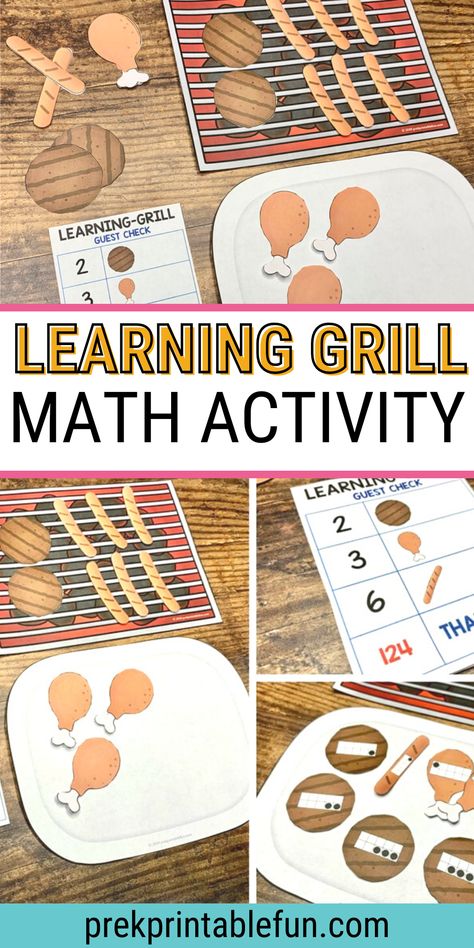 Bbq Crafts For Preschoolers, Bbq Preschool Activities, Bbq Activities, Bbq Crafts, Cookie Sheet Activities, Summer Preschool Themes, Picnic Activities, Bbq Theme, Preschool Math Games