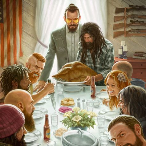 Far Cry 5 Fanart, Norman Rockwell Thanksgiving, Far Cry Game, Far Cry 3, Far Cry 5, Thanksgiving Art, Far Cry, Detroit Become Human, Bioshock