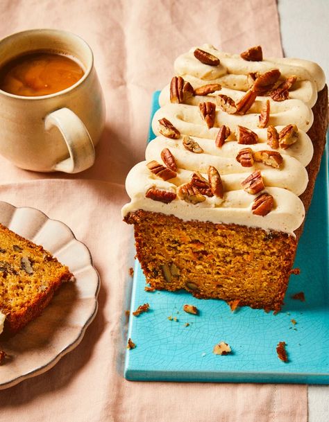 Carrot cake loaf Carrot Loaf Cake, Carrot Loaf, Carrot Cake Loaf, Vegan Carrot Cake, Cake Loaf, Vegan Carrot Cakes, Vegan Cream Cheese, Loaf Cake, Christmas Inspo