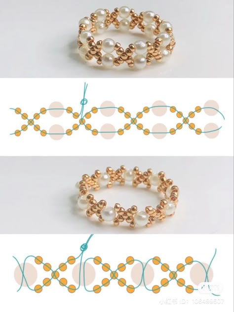 Anting Manik, قلادات متدلية, Diy Beaded Rings, Seni Dan Kraf, Bracelet Craft Diy, Diy Jewelry Unique, Beaded Bracelets Tutorial, Diy Bracelets Easy, Diy Bracelet Designs