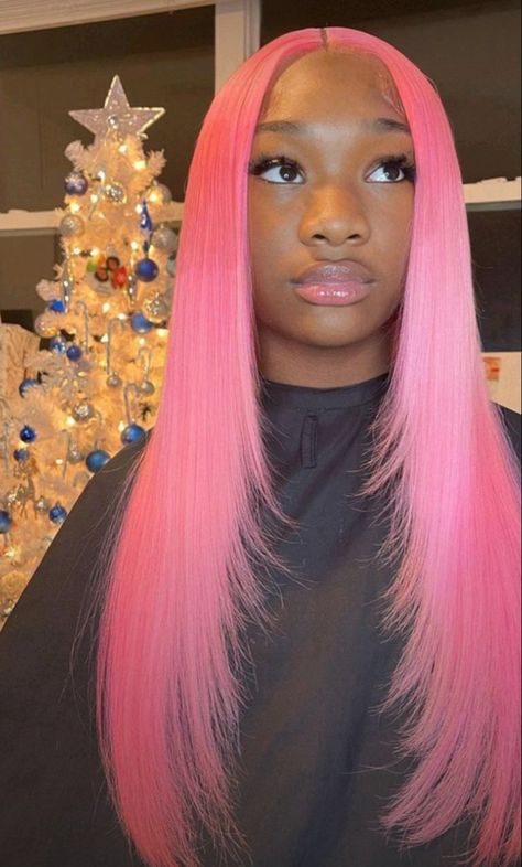 Pink Sew In With Leave Out, Pink Sew In, Pink Highlighted Wig, Pink Root Lace Front Wig, Light Pink Lace Front Wig, Front Lace Human Hair Pink Wig, Different Shade Pink Wigs, Front Hairstyles, Pastel Pink Lace Front