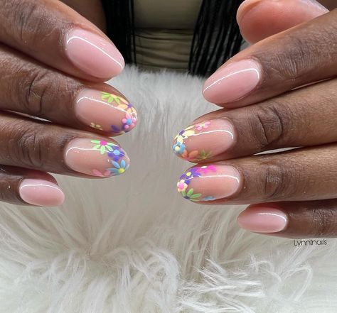 You could never get me to hate florals💐 • • Colored acrylic Overlay w/ level II nail art • • #nails #nailaddict #naildesign #nailart #nailsnailsnails #raleighnails #raleighnailtech #durhamnails #rdunails #nails2inspire #nails4today #3dnailart #trendynails #followforfollowback #likesforlike #maynails #pinknails #summernails #orangenails #acrylicnails #handpaintednailart #trending #greennails #frenchnails #manicure #airbrush #bluenails #explorepage #flowernails #chromenails Pink Chrome Flower Nails, Pink Green Aura Nails, Green Nails Pink Flowers, Iridescent Floral Nails, 3d Sculpted Flower Nails, Natural Nails Manicure, Acrylic Overlay, May Nails, Painted Nail Art