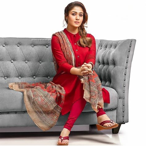 Office Wear Chudidar Designs, Cotton Salwar Stitching Ideas, Nayantara Kurti Designs, Salwar Stitching Designs, Nayanatara Dresses, Chudidhar Designs For Stitching Latest, Nayanthara Kurti Designs, Nayanthara Churidar Designs, Cotton Chudidhar Designs Style