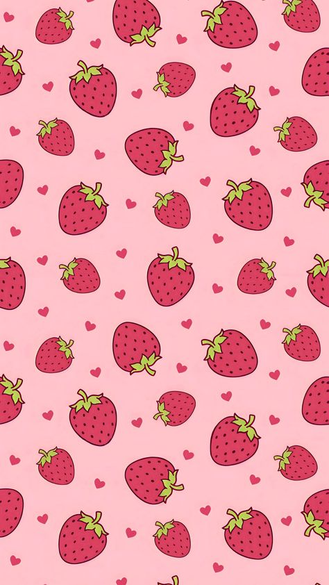 Strawberry pink hearts Strawberry Ipad Wallpaper, Strawberry Wallpaper Iphone, Phone Case Backgrounds, Cute Strawberry Wallpaper, Strawberry Wallpaper Aesthetic, Strawberries Wallpaper, Wallpaper Strawberry, Pretty Phone Backgrounds, Strawberry Wallpaper