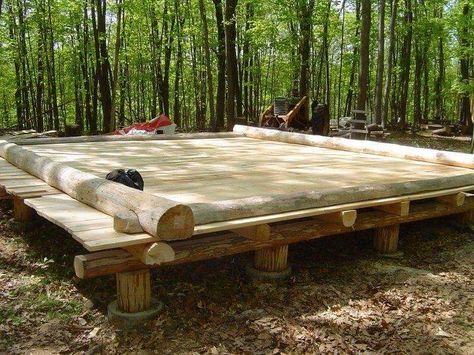 How To Build A Log Cabin Diy, Log Building Ideas, Small Cabins On A Budget, Cabin Foundation, Building A Log Cabin, Build Your Own Cabin, Building A Small Cabin, Build A Cabin, Cabin Building