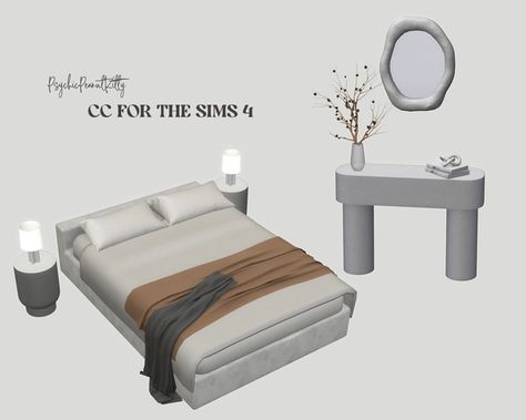 Nightstand Mirror, Sims 4 Beds, Sims 4 Cheats, Mod Furniture, Sims 4 Bedroom, Casas The Sims 4, Sims 4 Gameplay, Bedroom Items, Sims 4 Cc Packs