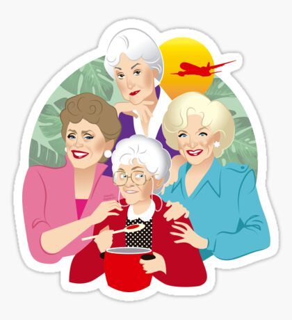 Stickers | Redbubble Golden Girls Humor, Golden Girls Quotes, The Golden Girls, Celebrity Caricatures, Stay Golden, Betty White, Girls Cartoon, Golden Girl, Girls Illustration