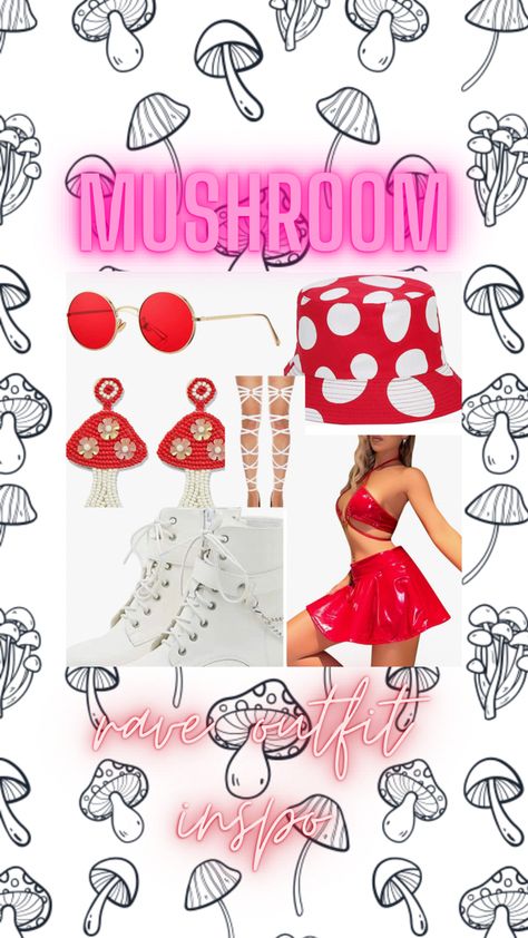 Perfect for your next festival or a last minute Halloween costume. Looking for budget rave wear? Amazon will be your best friend. Channel your pretty rave girl and be a magic little mushroom at your next rave party. Wondering what to wear to a rave? This is it. #rave #ravefashion #ravewear #rave clothes #ravestyle Mushroom Rave Outfit, Mushroom Skirt, Groove Cruise, Last Minute Halloween Costume, Rave Fits, Rave Style, Rave Clothes, Festival Guide, Last Minute Halloween