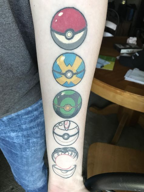 Poke Ball Tattoo, Gods Tattoo, Ball Tattoo, Master Ball, Poke Ball, God Tattoos, Pokemon 20, Pokemon Tattoo, Pokémon X And Y