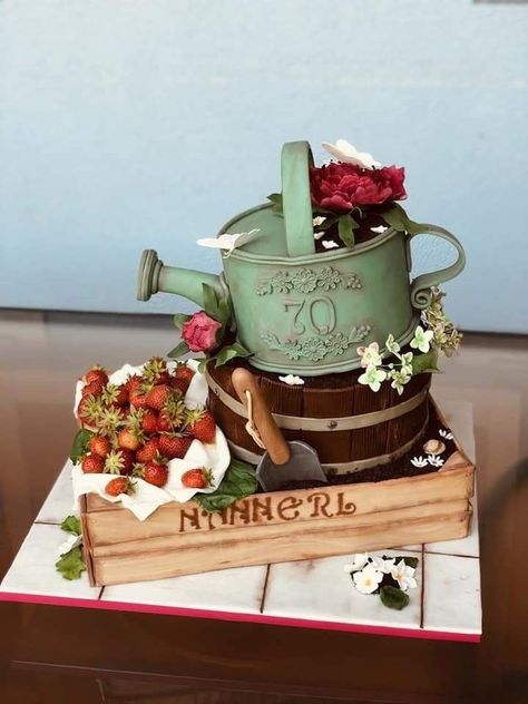 Family Reunion Cakes, Vegetable Garden Cake, Garden Theme Cake, Gravity Defying Cake, Cake In A Can, Realistic Cakes, Garden Cakes, 3d Cakes, Design Cake