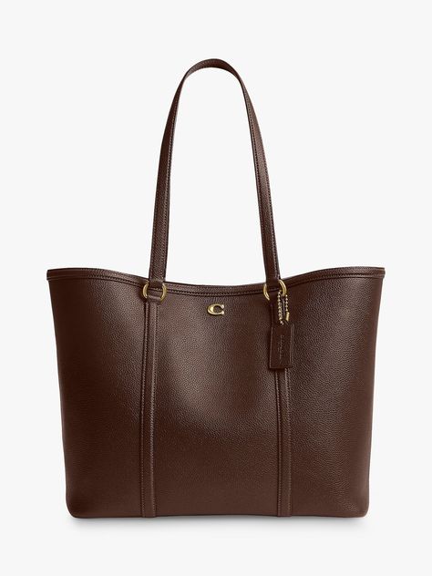 Classic Gift Ideas, Coach Bag Brown, Coach Bags Tote, It Bags 2024, Brown Purse Aesthetic, Leather Tote Bag Aesthetic, Cute Bags Aesthetic, Bags For Uni, Handbags For College