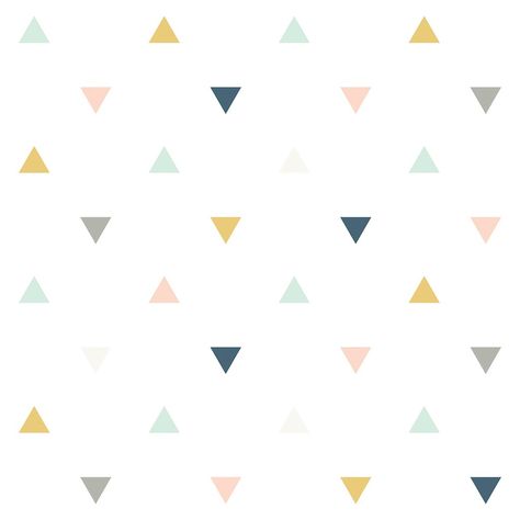 Triangles Wallpaper by Lilipinso, available at Bobby Rabbit. Wallpaper Australia, Kindergarten Wallpaper, Kids Room Wallpaper, Wallpaper Rolls, Flower Fairies, Unique Wallpaper, Nursery Wallpaper, Geometric Wallpaper, Room Wallpaper