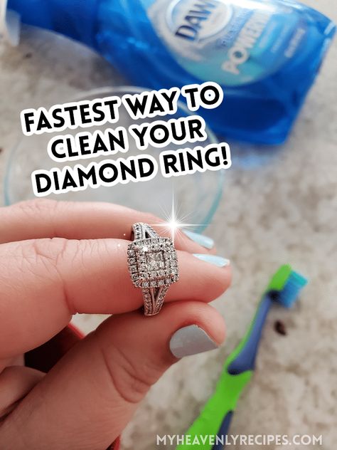 Fastest Way to Clean a Diamond Ring How To Clean Diamond Ring, Diamond Ring Cleaner Diy, Clean Diamond Ring Diy, Cleaning Diamond Ring At Home, How To Clean White Gold Diamond Ring, How To Clean Wedding Ring At Home, How To Clean Diamond Ring At Home, Ring Cleaner Diy, Clean Wedding Ring