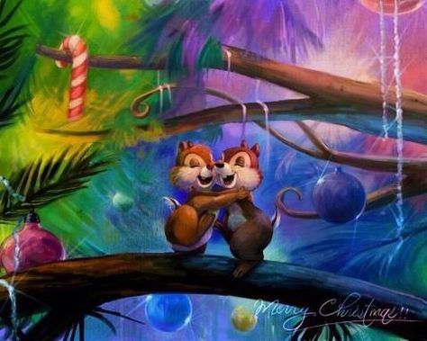 Chip n Dale In The Christmas Tree Donald Duck Christmas Tree, Chip And Dale Christmas, Disney Chip, Chip N Dale, Christmas Disney, Disney Images, Mickey Christmas, Disney Friends, Chip And Dale