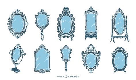 Old Vintage Mirror Design Collection #AD , #affiliate, #spon, #Mirror, #Design, #Collection, #Vintage Mirror Illustration, Ornate Frames, Object Design, Old Mirror, Drawings Ideas, Mirror Design, Educational Projects, Vintage Mirror, Ornate Frame