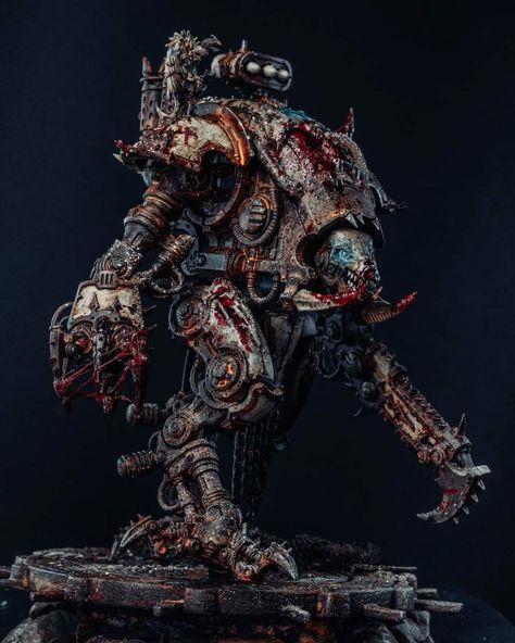 Warhammer Chaos Knight, Chaos Knight 40k Conversion, Grim Dark 40k, Imperial Knight 40k Paint Schemes, Chaos Knights 40k, Space Marine Paint Schemes, Warhammer Knight, Grimdark Miniatures, Nurgle 40k