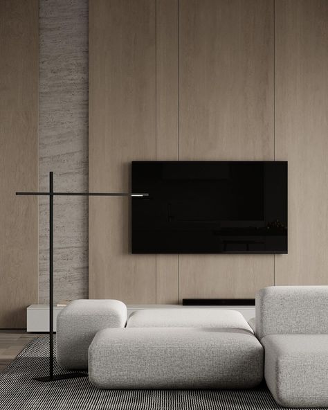 T V Wall Design Modern, Minimalism Interior Living Room, Minimal Tv Wall Design, Contemporary French Interior, Interior Cladding, Modern Rustic Living Room, Living Room Design Inspiration, Classic Living Room, Minimalist Interior Design