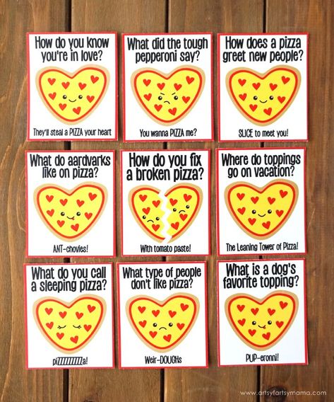 Nothing cheesy about it! Share your love of pizza this Valentine's Day with Free Printable Pizza Jokes! Pizza Jokes Hilarious, Card Puns, Pizza Jokes, Printable Pizza, Pizza Meme, Valentines Day Pizza, Valentines Day Jokes, Valentine Jokes, Valentine Pizza