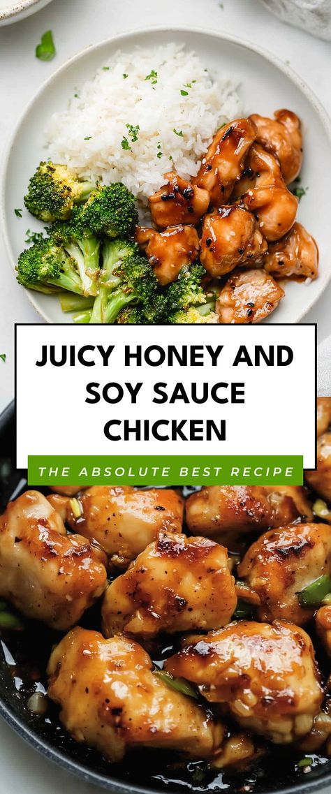 Image for Juicy Honey and Soy Sauce Chicken Honey Soy Ginger Chicken, Honey Soy Chicken Air Fryer, Chicken Rice Soy Sauce Easy Recipes, Sauce For Chicken And Veggies, Healthy Sauce For Chicken And Rice, Chicken And Soy Sauce Recipes, Honey Garlic Soy Sauce Chicken, Chicken Soy Sauce Recipes, Brown Sugar Soy Sauce Chicken