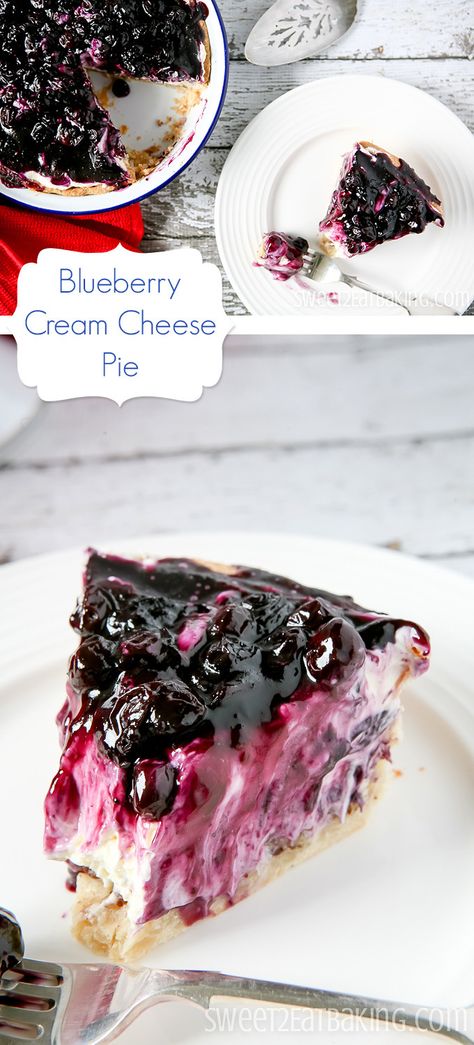 Blueberry Cream Cheese Pie Recipe Amazing Pies, Blueberry Cream Cheese Pie, Cream Cheese Pie Recipes, Cheese Pie Recipe, Cream Cheese Pastry, Cream Cheese Pie, Sweet Pies, Cheese Pastry, Cheese Pie