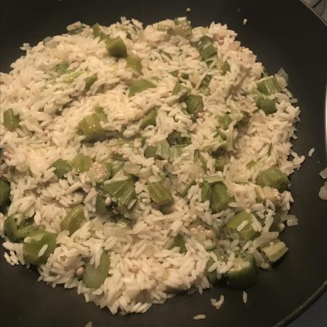 Dishes With Okra, Okra And Rice Recipes, Okra Rice Recipes, Best Way To Cook Okra, Frozen Okra Recipes, Charleston Red Rice, Okra Rice, Callaloo And Okra, Frozen Okra