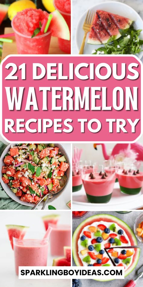 Frozen Watermelon Recipes, Watermelon Desserts, Watermelon Drinks, Watermelon Cocktails, Watermelon Snack, Watermelon Recipe, Best Watermelon, Watermelon Slushie, Watermelon Dessert