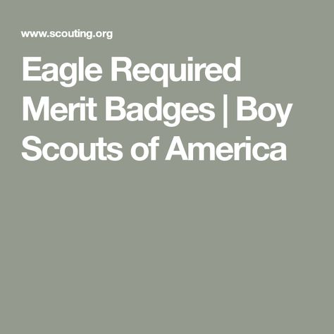 Eagle Required Merit Badges | Boy Scouts of America Boy Scouts Merit Badges, Scouts Bsa, Merit Badge, Eagle Scout, Boy Scouts Of America, The Eagle, Boy Scouts, Physical Fitness