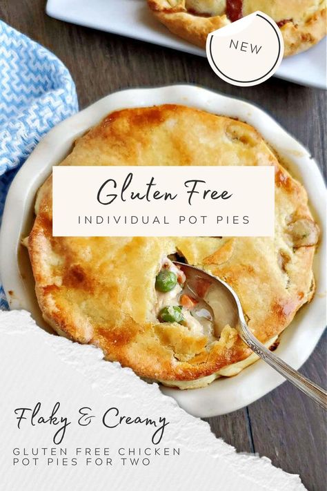 Individual gluten free chicken pot pies Gf Pastry, Gluten Free Pot Pie, Gluten Free Chicken Pot Pie, Aip Recipe, Individual Chicken Pot Pies, Gf Meals, Gluten Free Puff Pastry, Chicken Pot Pie Recipe, Gluten Free Main Dishes