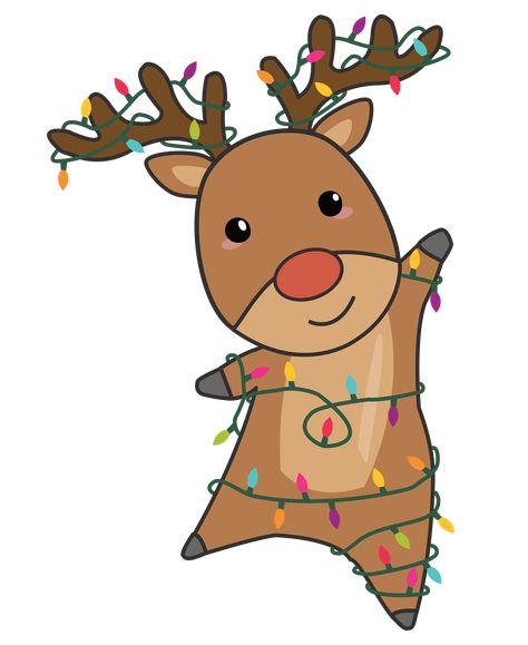 Raindeer Drawing Cute Easy, Rudolf Drawing, Christmas Reindeer Drawing, Easy Reindeer Drawing, Bouquet Toppers, Cute Christmas Illustration, Xmas Paintings, Santa Claus With Reindeer, Rudolf The Red Nosed Reindeer