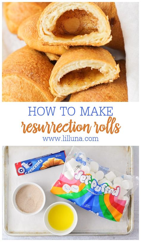 Resurrection rolls are a special Easter tradition. They are simple and help teach a sweet lesson about the holiday! #resurrectionrolls #easter #rolls #emptytombrolls Resurrection Rolls With Crescent Rolls, Empty Tomb Rolls, Resurrection Rolls Recipe, Easter Rolls, Easter Dirt Cake, Resurrection Rolls, Easter Lessons, The Resurrection Of Jesus, Easter Lunch