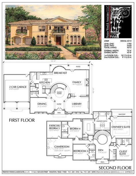 Luxury Ranch House Plans, Two Story House Plans, Mansion Floor Plan, House Plans One Story, Architectural House Plans, 2 Story Houses, Ranch House Plans, Unique Houses, House Blueprints