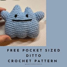 free pocket sized ditto crochet pattern Handmade Tutorial, Crochet Pokemon, Mini Cows, Crochet Eyes, Crochet Doll Dress, Leprechaun Hats, Crochet Dress Pattern, Embroidery Tutorials, Cheat Sheets