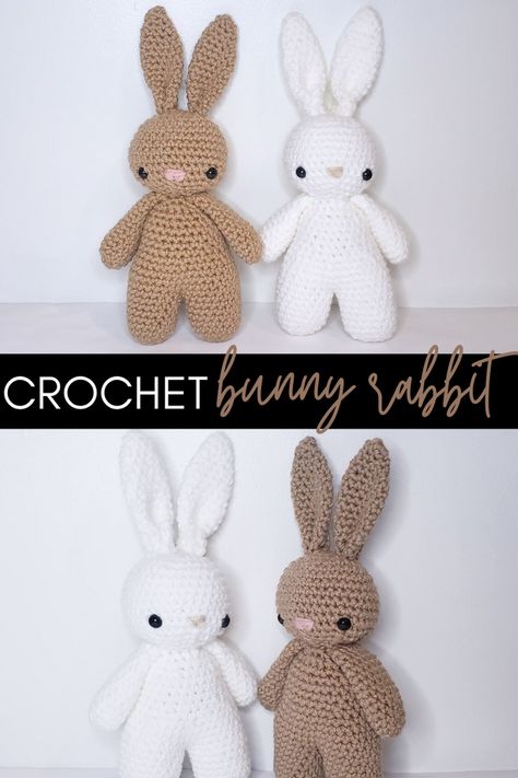 Bunny Rabbit Amigurumi - Free Crochet Pattern Crochet Rabbit Free Pattern, Easter Crochet Patterns Free, Crochet Bunnies, Easter Bunny Crochet Pattern, Stuffed Animal Pattern, Handmade Baby Shower Gift, Crochet Toys Free, Bunny Amigurumi, Crochet Bunny Pattern