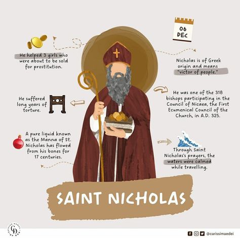 Catholic Saints Prayers, Saint Nicholas Day, Catholic Feast Days, Saint Feast Days, St Nicholas Day, Saints Days, Catholic Crafts, True Faith, Faith Formation