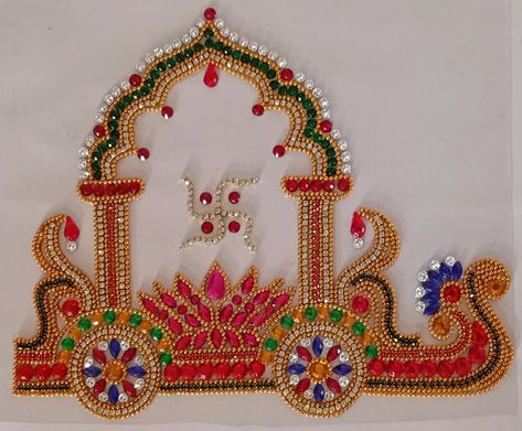 Sugar Beads Aari Work Design, Sugar Beads Embroidery Designs, Kundan Rangoli Designs, Wedding Rangoli, Kundan Rangoli, Boys Shirts Pattern, Flower Crafts Kids, Thali Decoration, Easy Yarn Crafts