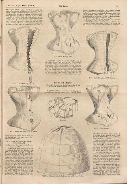 “Der Bazar, 8 July 1858. University of Dusseldorf. ” 1860s Corset, 1850s Fashion, Victorian Era Fashion, Corset Sewing Pattern, Victorian Corset, Victorian Times, 1800s Fashion, Corset Pattern, Dress History