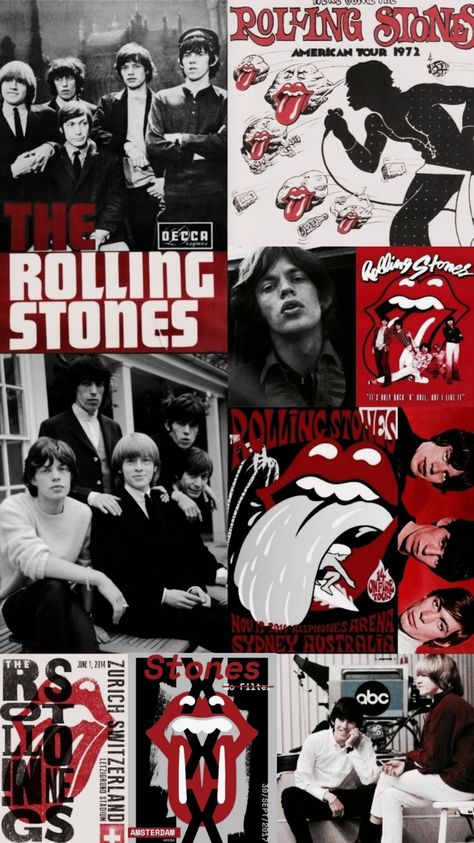 80s Rock Bands, Rolling Stones Logo, Rock Family, Ron Woods, Retro Band, Rock Band Posters, Vintage Music Posters, Arte Punk, Stone Wallpaper