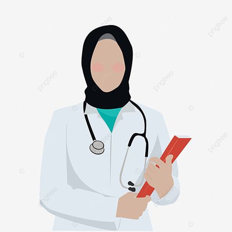 Anime Doctor Woman Art, Hijabi Doctor Cartoon, Lady Doctor Images, Female Doctor Art, Hijabi Doctor Outfit, Hijabi Doctor, Acedamia Aesthetic, Doctor Photo, Doctor White Coat